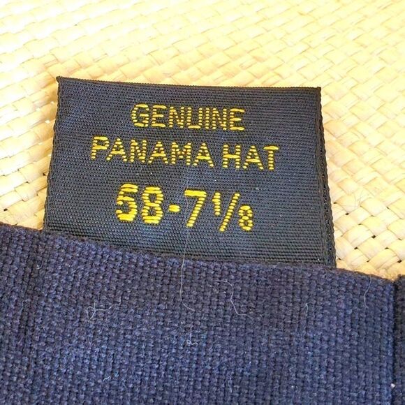 Panama Hat Medium Straw Woven Hand Painted Ecuador Beige NWOT - Picture 10 of 11